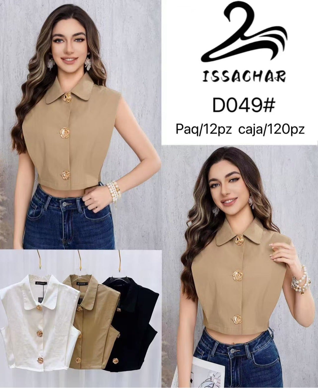 Blusa crop top-D049#