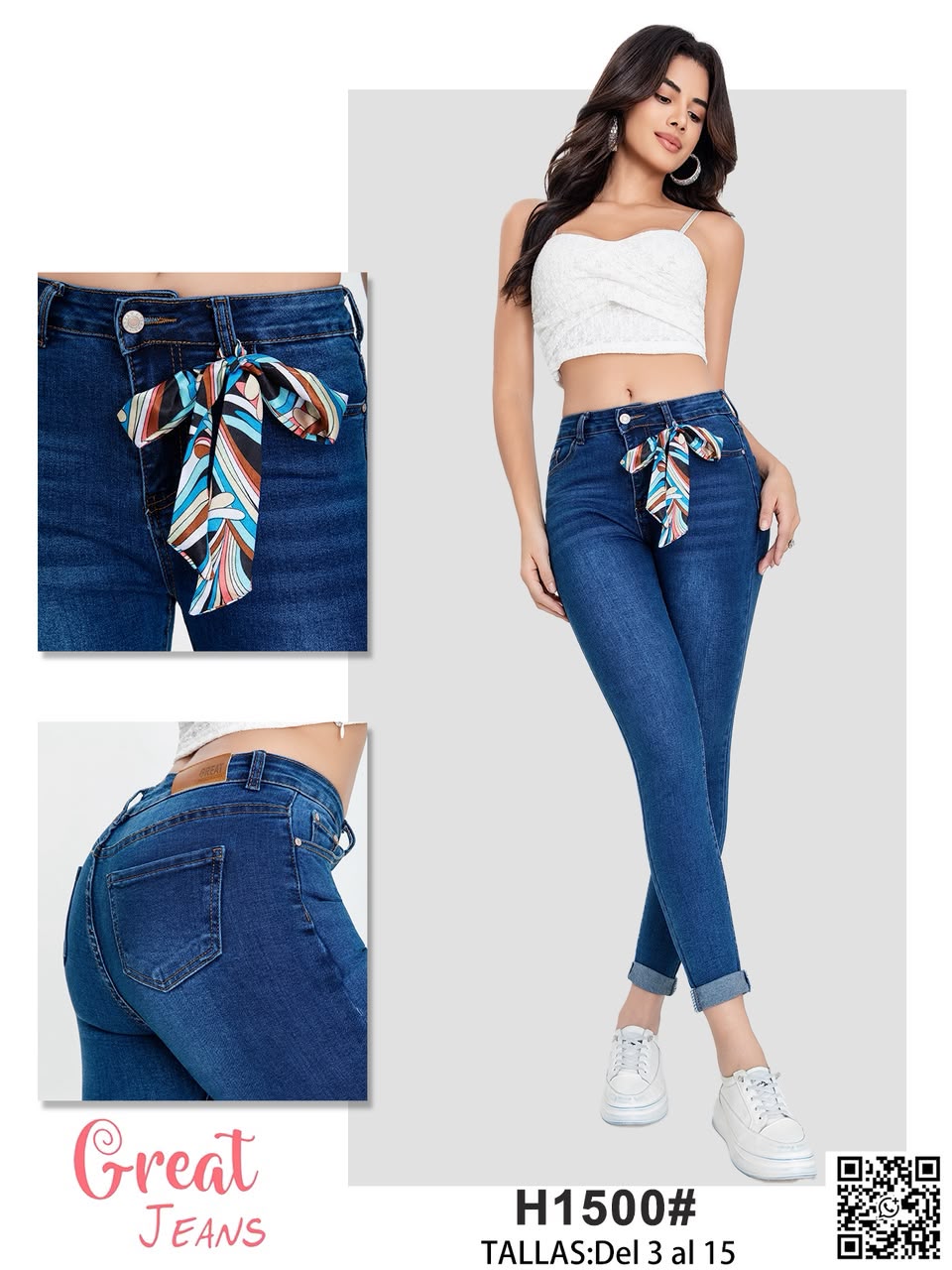 Jeans con pañuelo-H1500