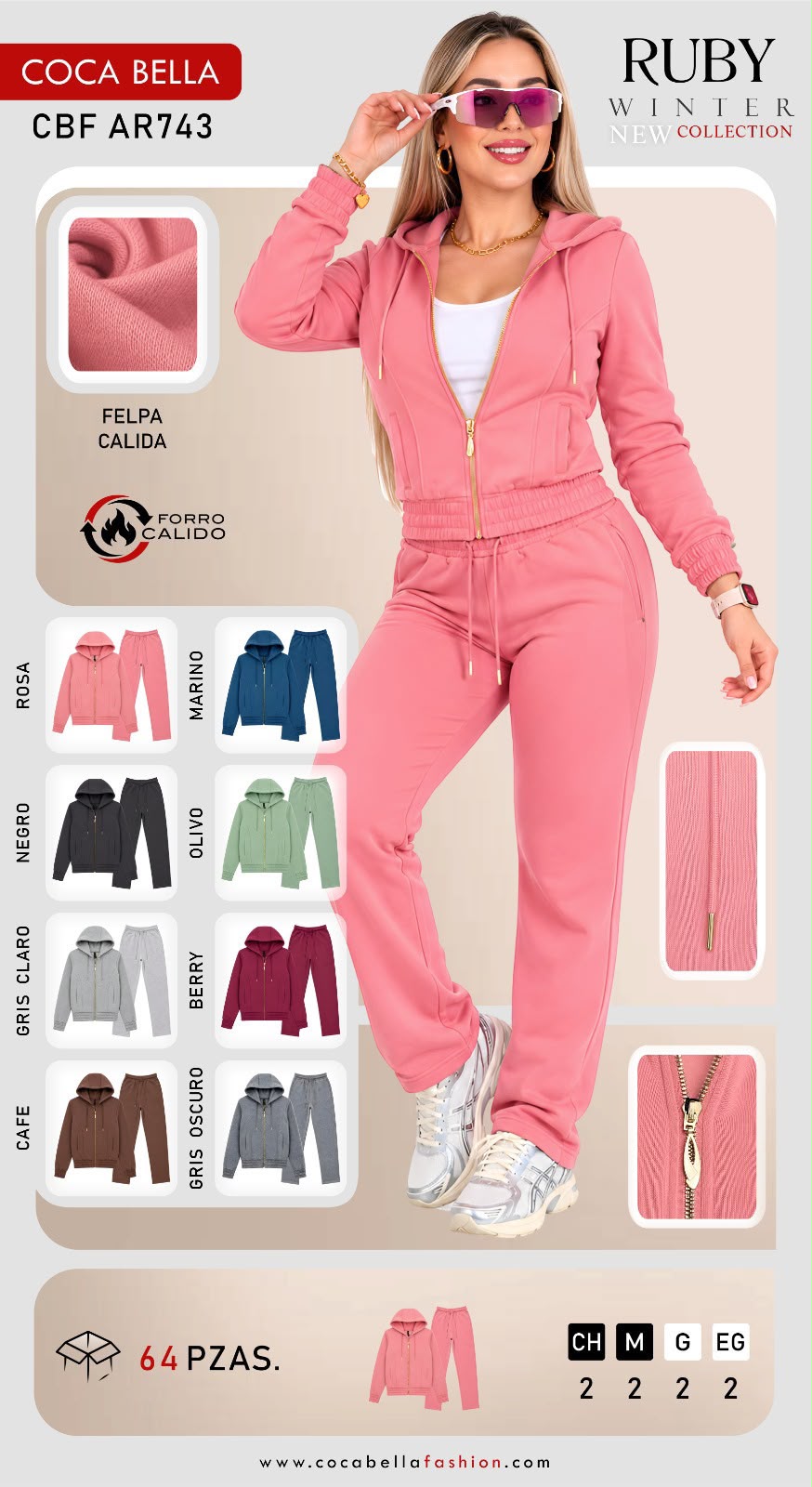 Conjunto de sudadera con capucha y pantalón-CBF AR743