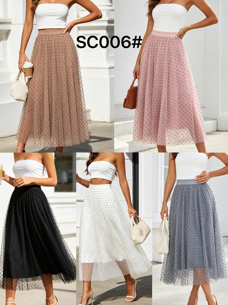 Falda de tul con puntos-SC006