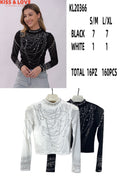 Blusa de manga larga con pedrería-KL20366