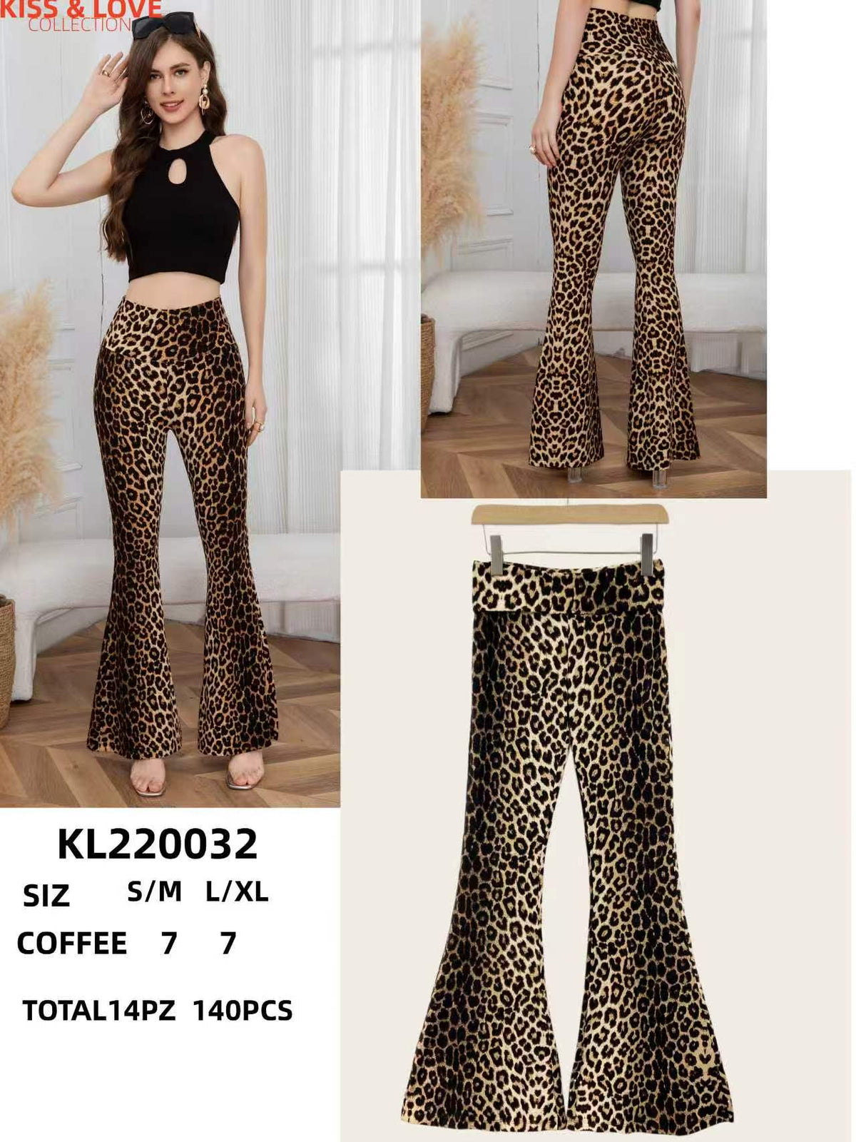 Pantalones acampanados de animal print-KL220032