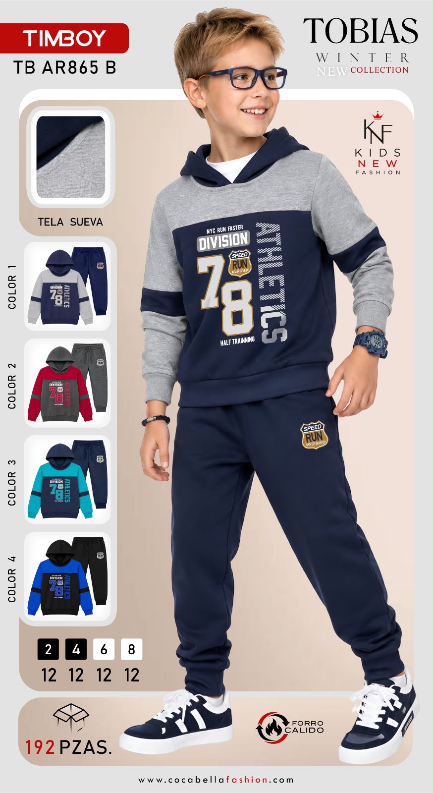 Conjunto de sudadera con capucha y pantalón-TB AR865 B