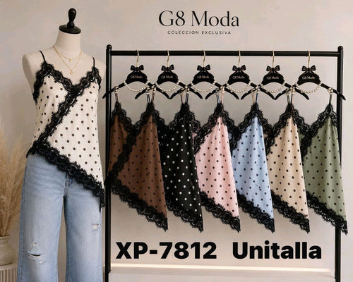 Blusa con encaje y lunares-XP-7812