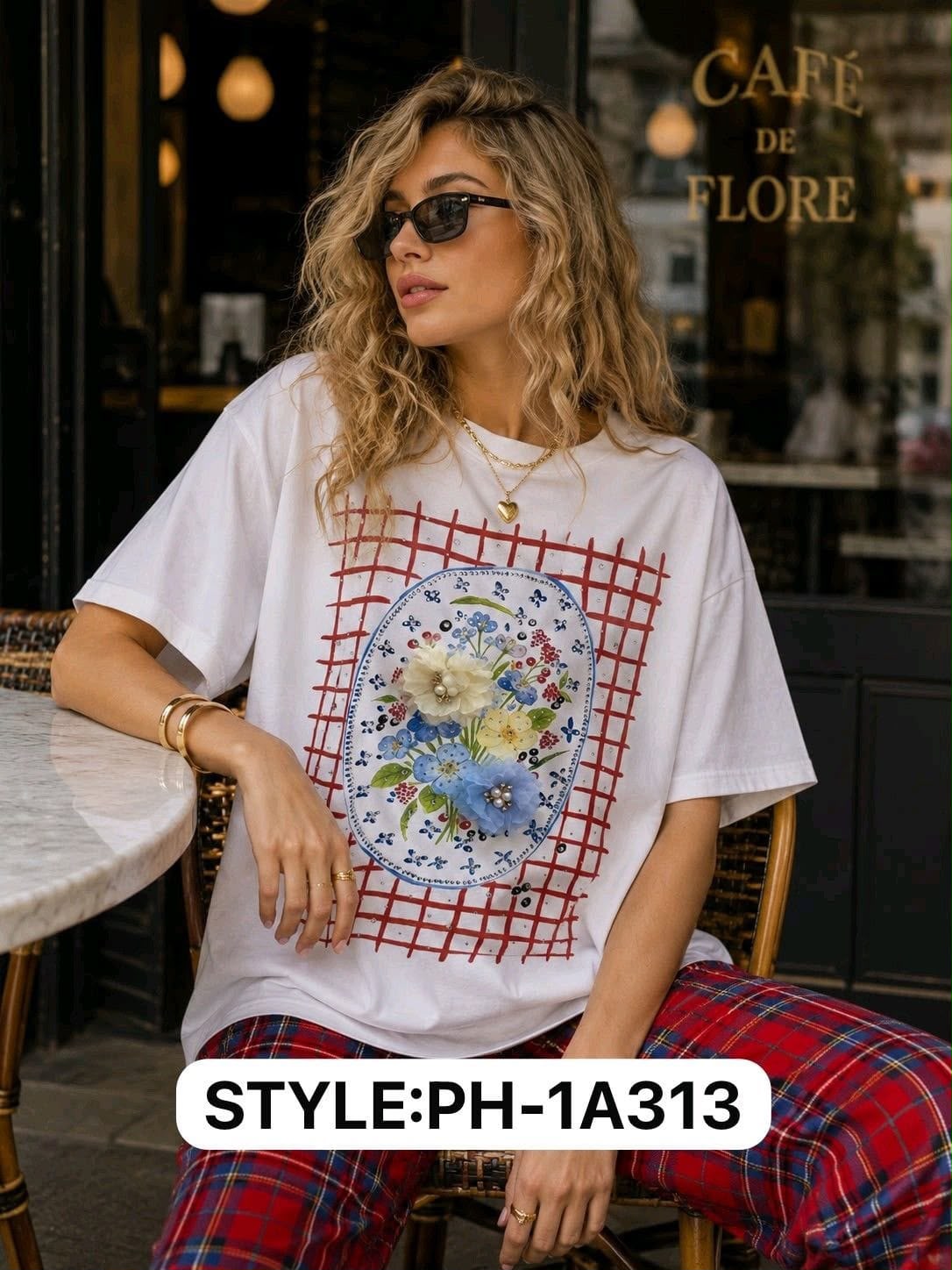 Playera con estampado floral-PLA-PH-1A313