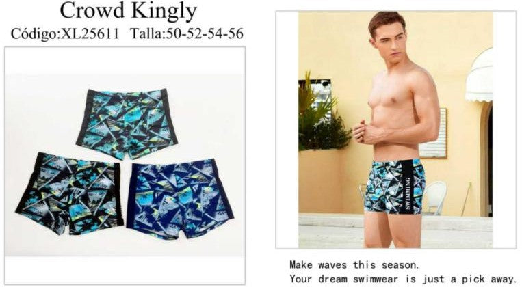 Bañador Boxer para Hombre con Estampado Geométrico-XL25611