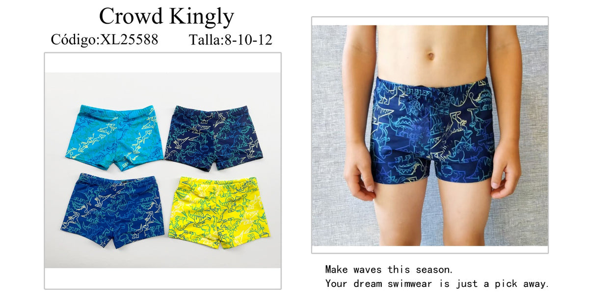 Bañadores de natación para niño con estampado de dinosaurios-XL25588