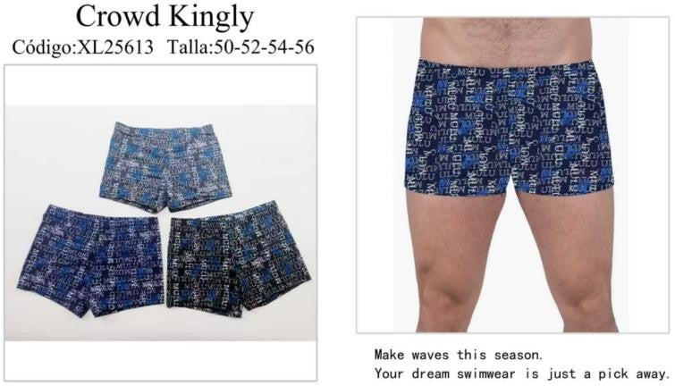 Bañadores tipo bóxer para hombre con estampado de letras-XL25613