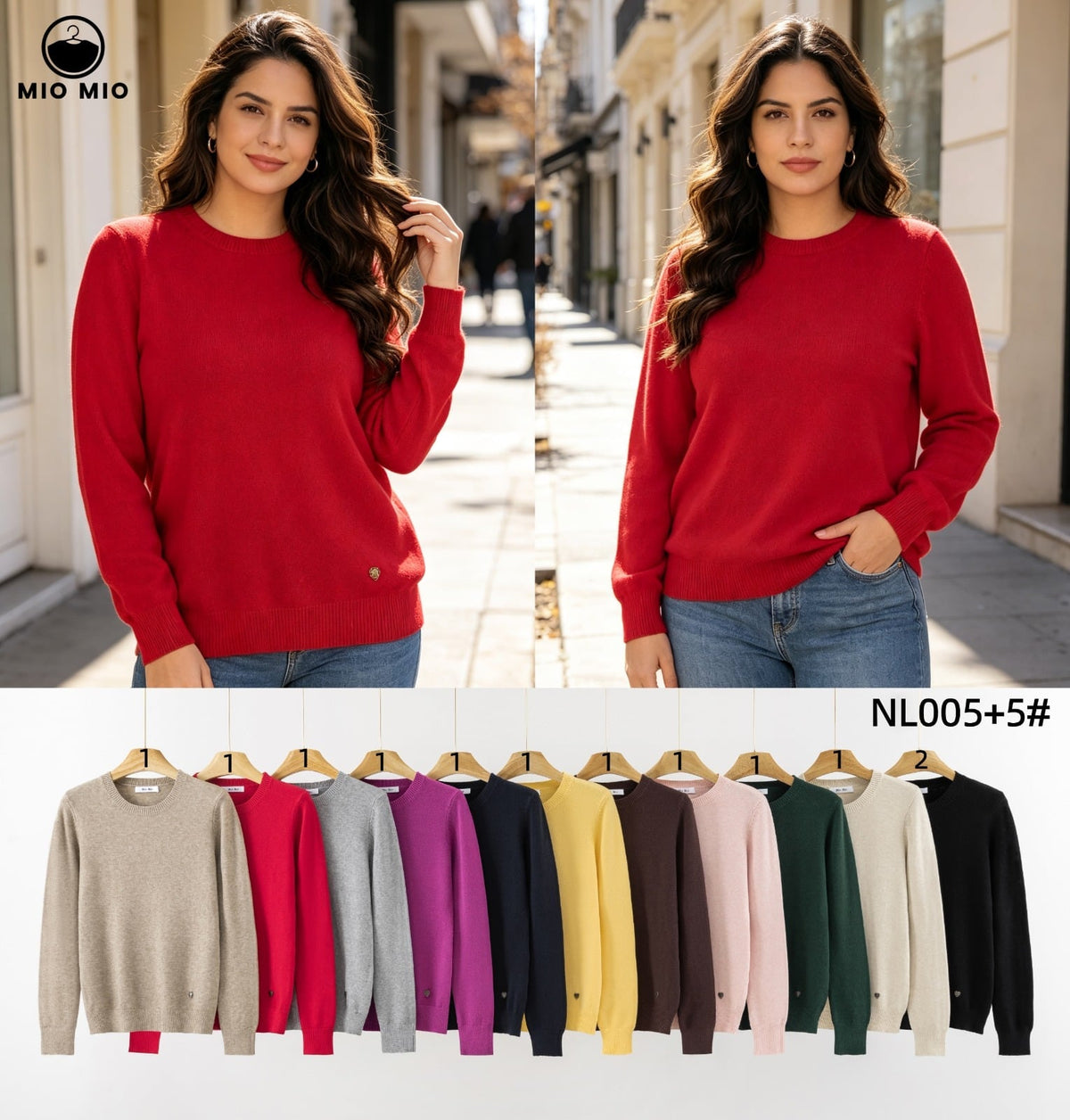 Suéter cuello redondo-NL005+5#