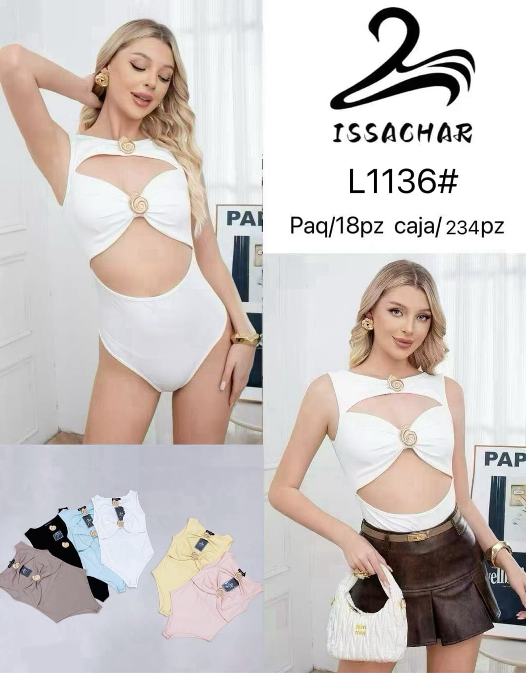 Body con aberturas y detalle central-L1136#