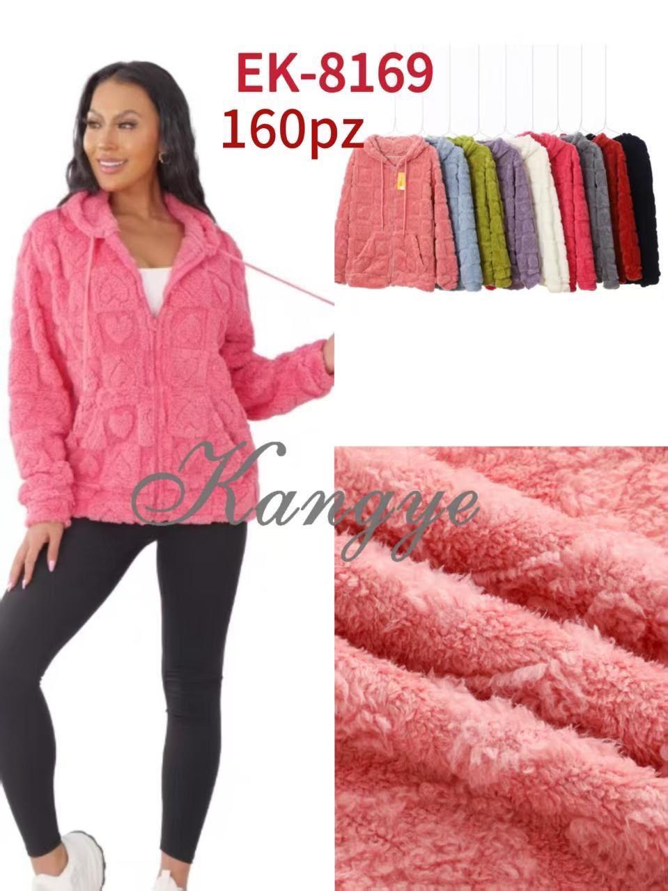 Sudadera con capucha de peluche con cierre-KANSUD-EK8169