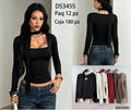 Blusa con cuello tipo pañuelo-DS3455
