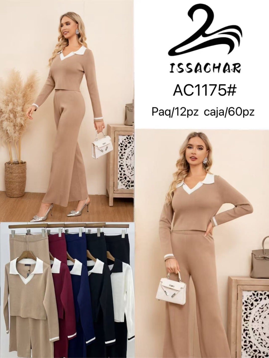Conjunto de suéter y pantalón-AC1175#
