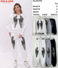 Conjunto de sudadera y pantalón con diseño de alas-KL20396