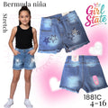 Bermuda para niña con diseño de estrellas-1881C