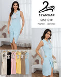 Vestido con cuello y lazo-QA6101#