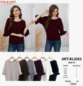 Blusa con mangas con volantes-KL3261