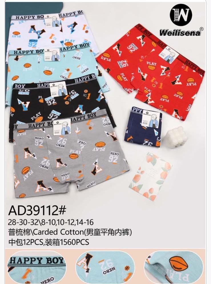 Bóxers de algodón con estampado para niño-AD39112#