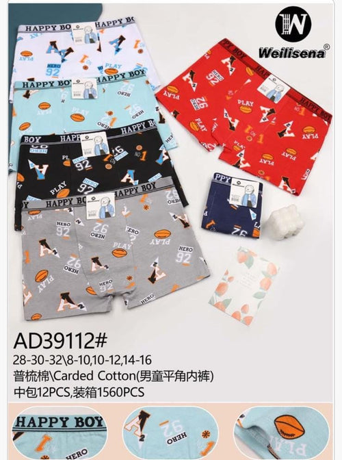 Bóxers de algodón con estampado para niño-AD39112#