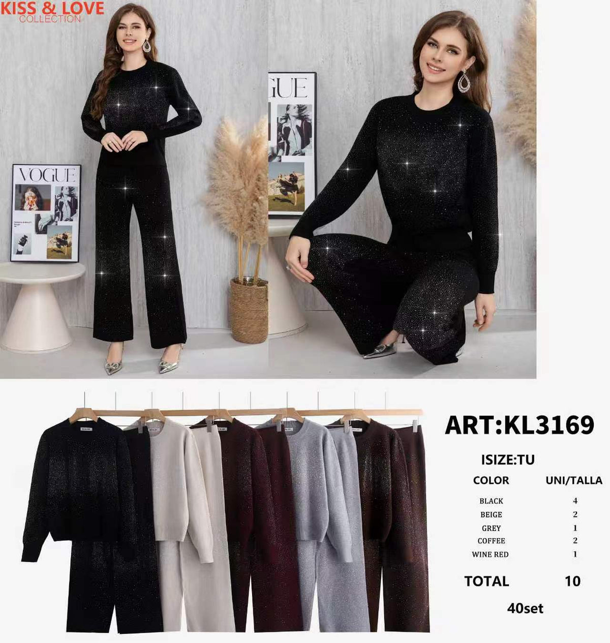 Conjunto de suéter y pantalón-KL3169