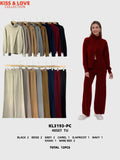 Conjunto de suéter de cuello alto y pantalón-KL3193-PC