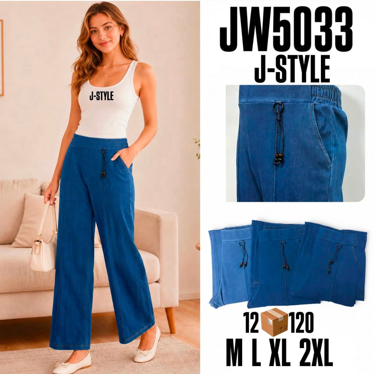 Pantalón de mezclilla-S-JW5033