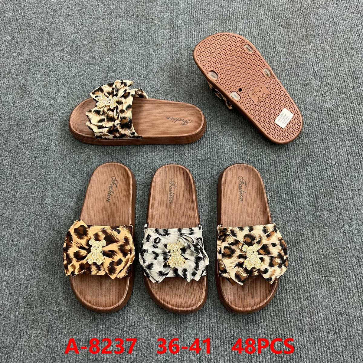 Sandalias de moda con estampado animal print-A-8237