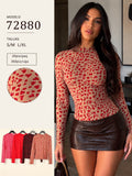 Blusa manga larga estampada-72880