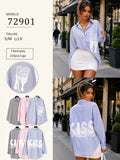 Camisa rayas con encaje-72901