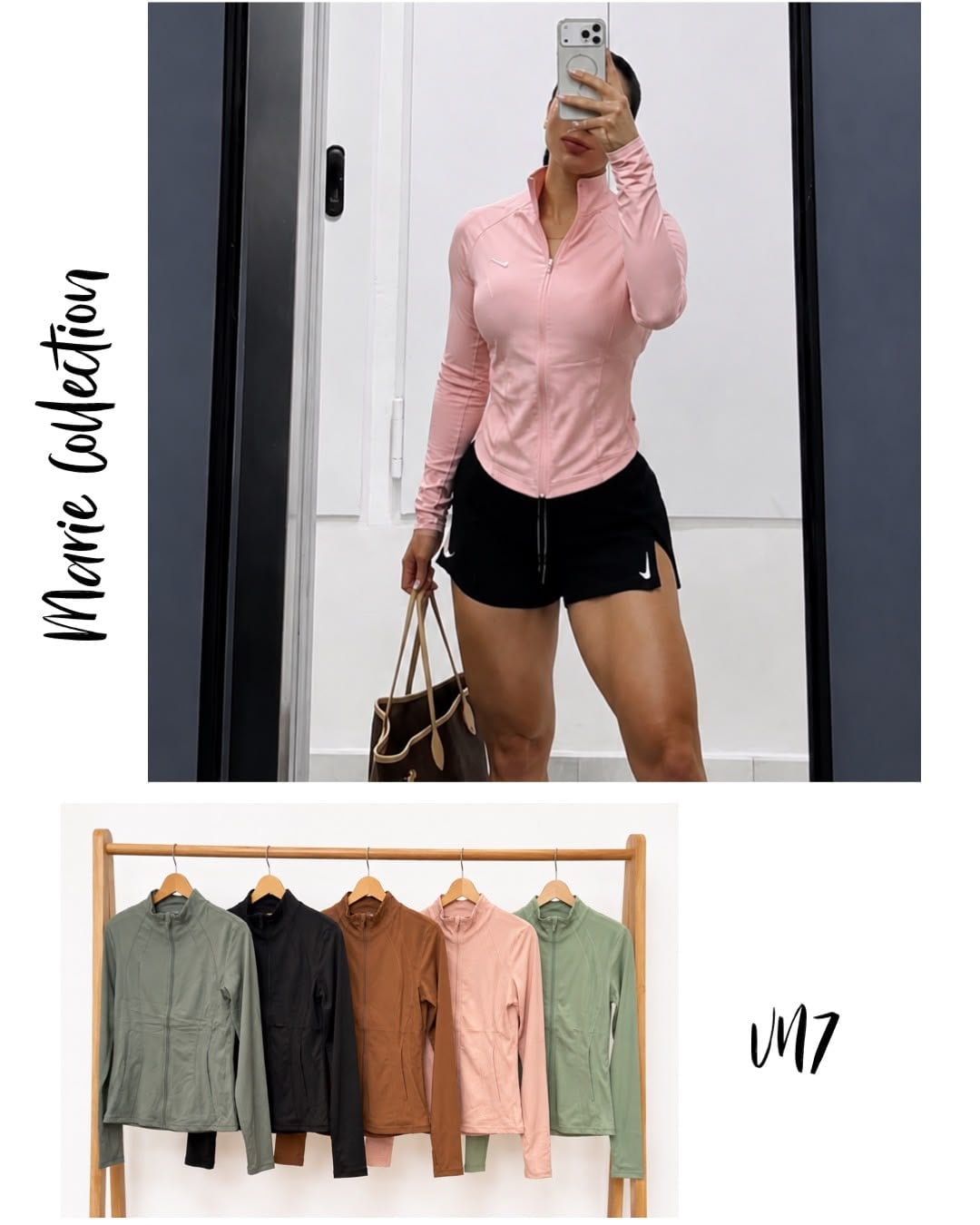 Chaqueta deportiva de cierre completo-UN7