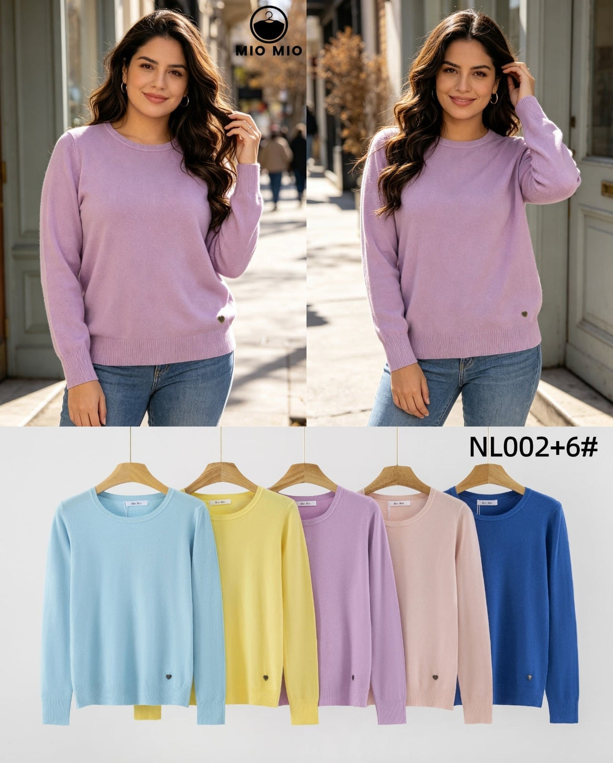 Suéter cuello redondo-NL002+6#