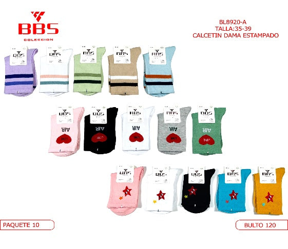 Calcetines de Dama Estampados-BL8920-A