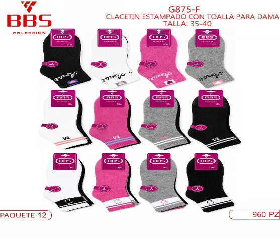 Calcetines Estampados con Toalla-G875-F