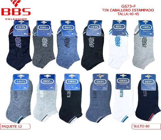 Calcetines tobilleros estampados para caballero-G673-F