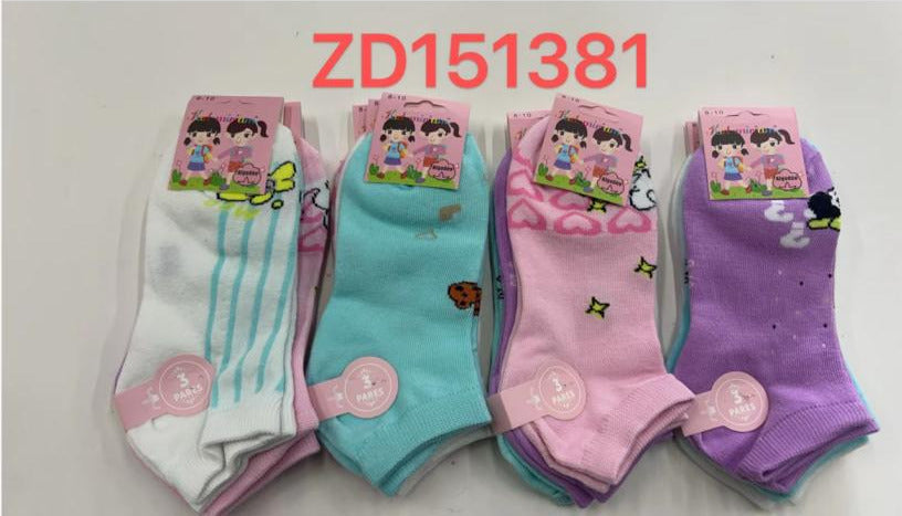 Calcetines tobilleros estampados para niña-ZD151381