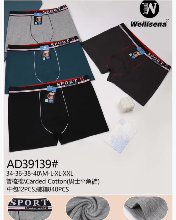 Calzoncillos Boxer de Algodón para Hombre-AD39139#