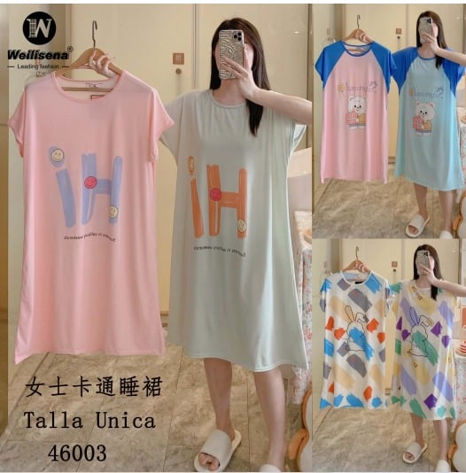 Camisón estampado de dibujos animados-46003
