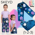Jeans con estampado de flores-5KEYD