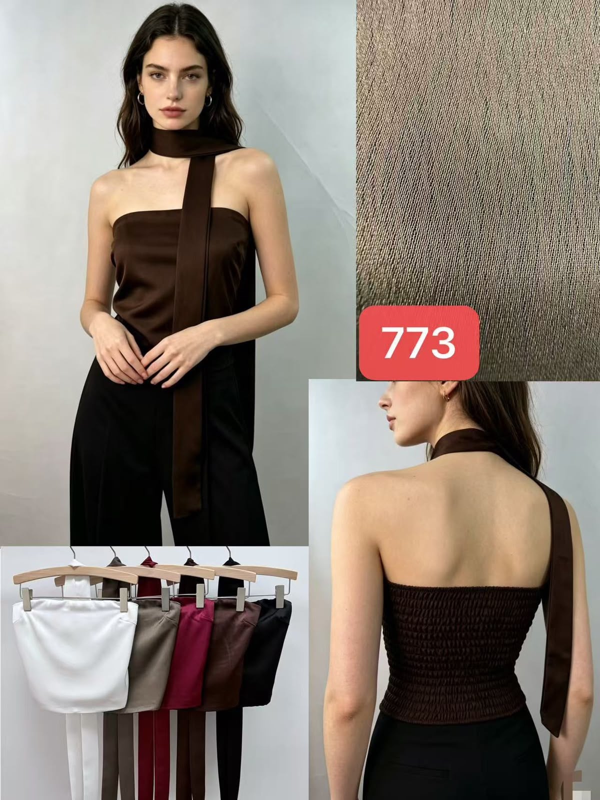Top con bufanda integrada-773