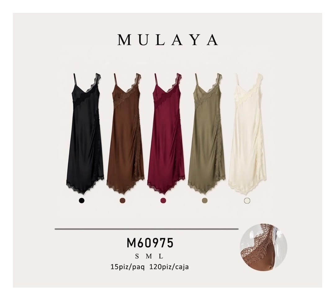 Vestido con detalle de encaje-M60975