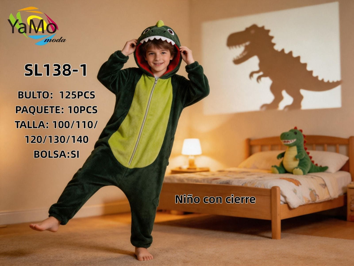 Mameluco de dinosaurio con cierre-SL138-1