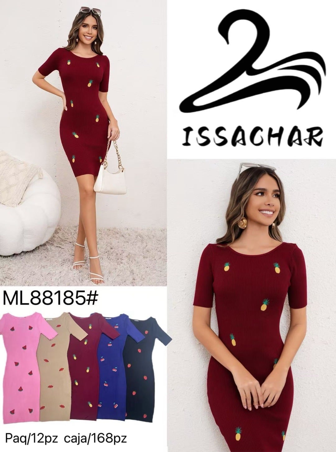Vestido ajustado con estampado-ML88185#