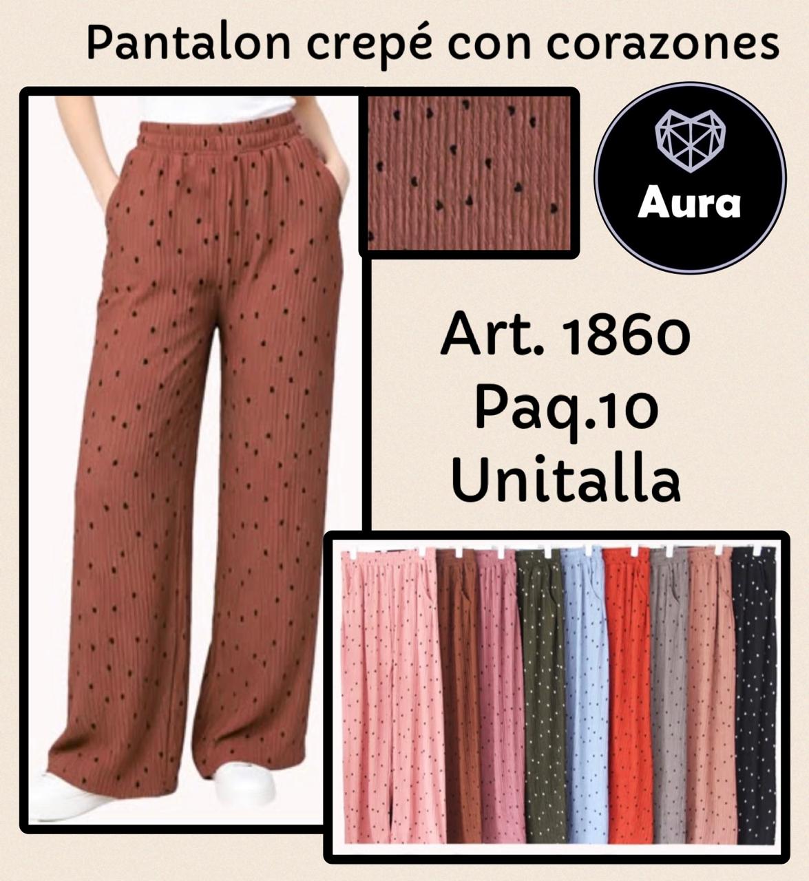 Pantalón crepé con corazones-1860
