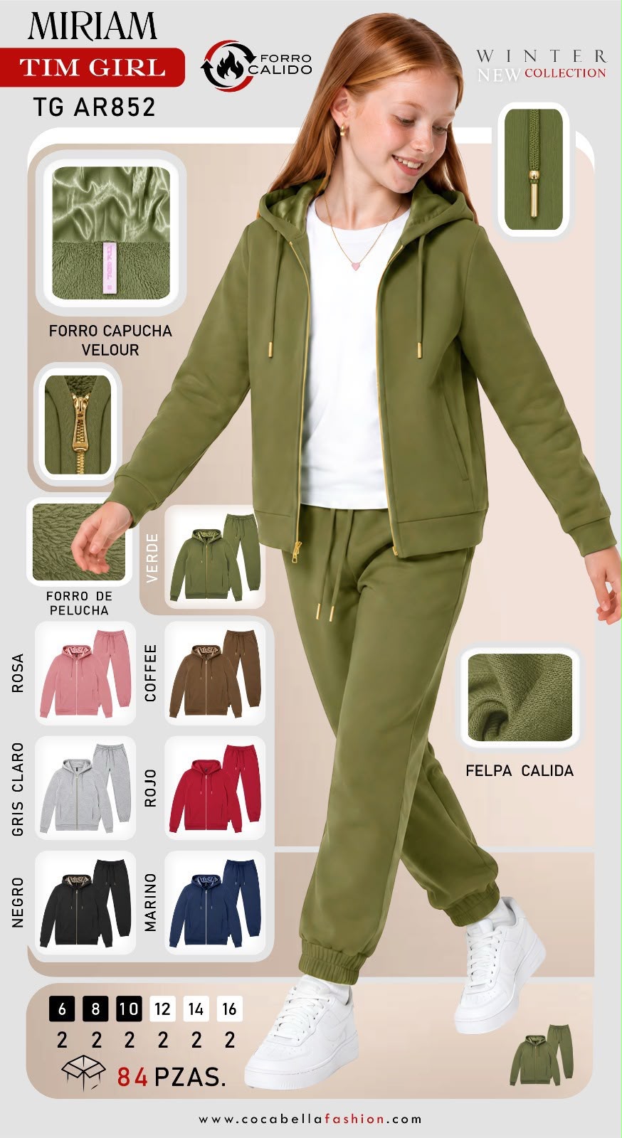Conjunto de sudadera con capucha y pantalón-TG AR852