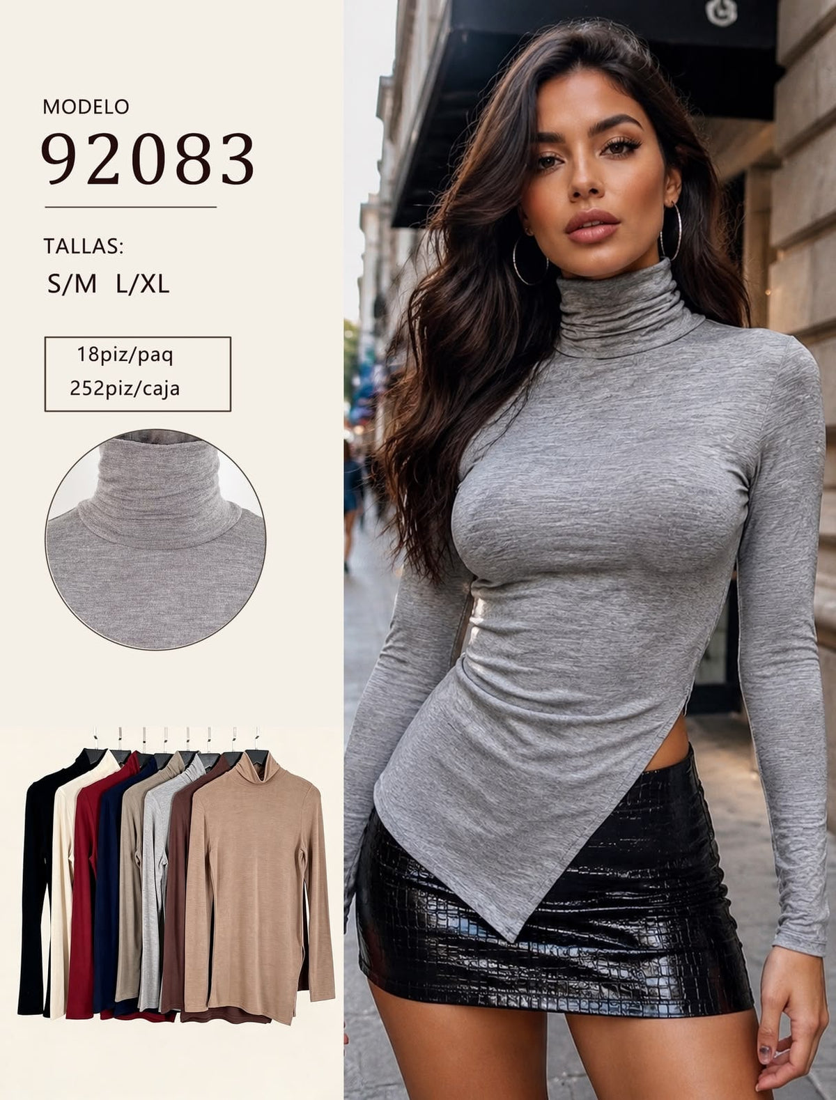 Blusa cuello de tortuga-92083