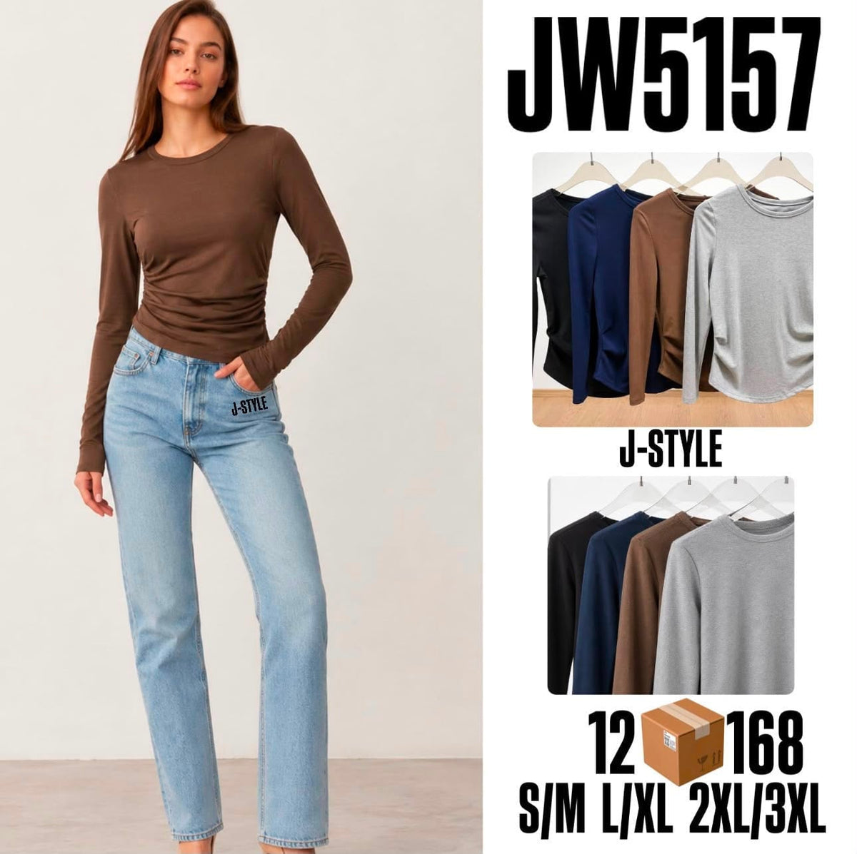 Blusa de manga larga-S-JW5157
