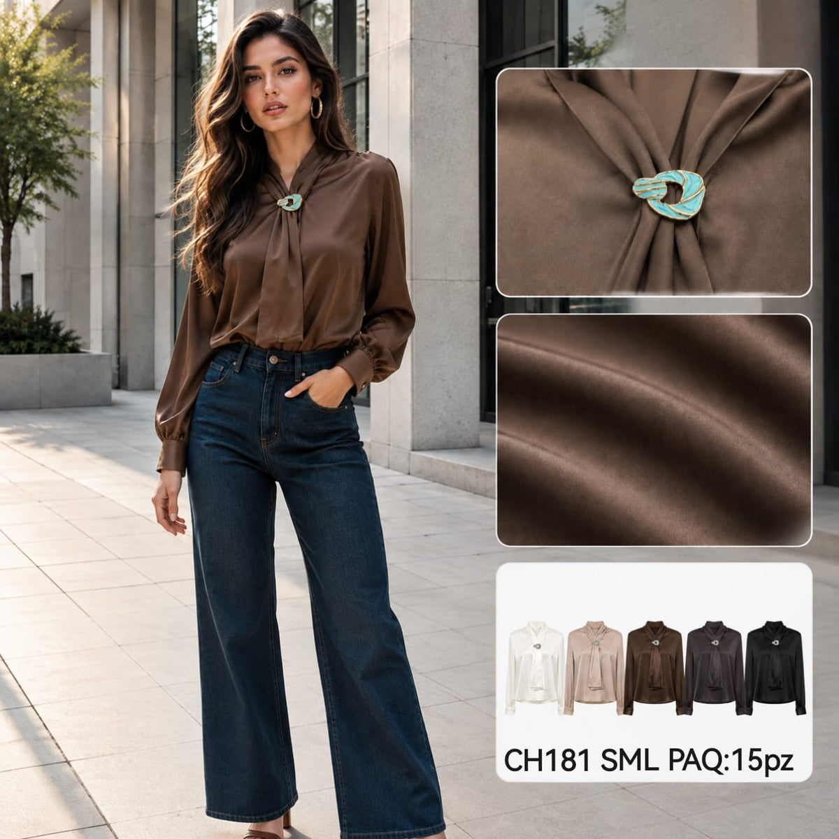 Blusa con detalle de broche-CH181