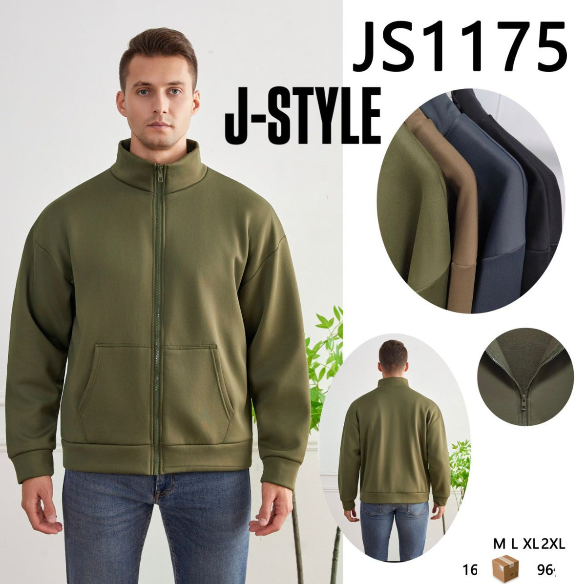 Chamarra estilo J-Style con cierre para hombre-JS1175