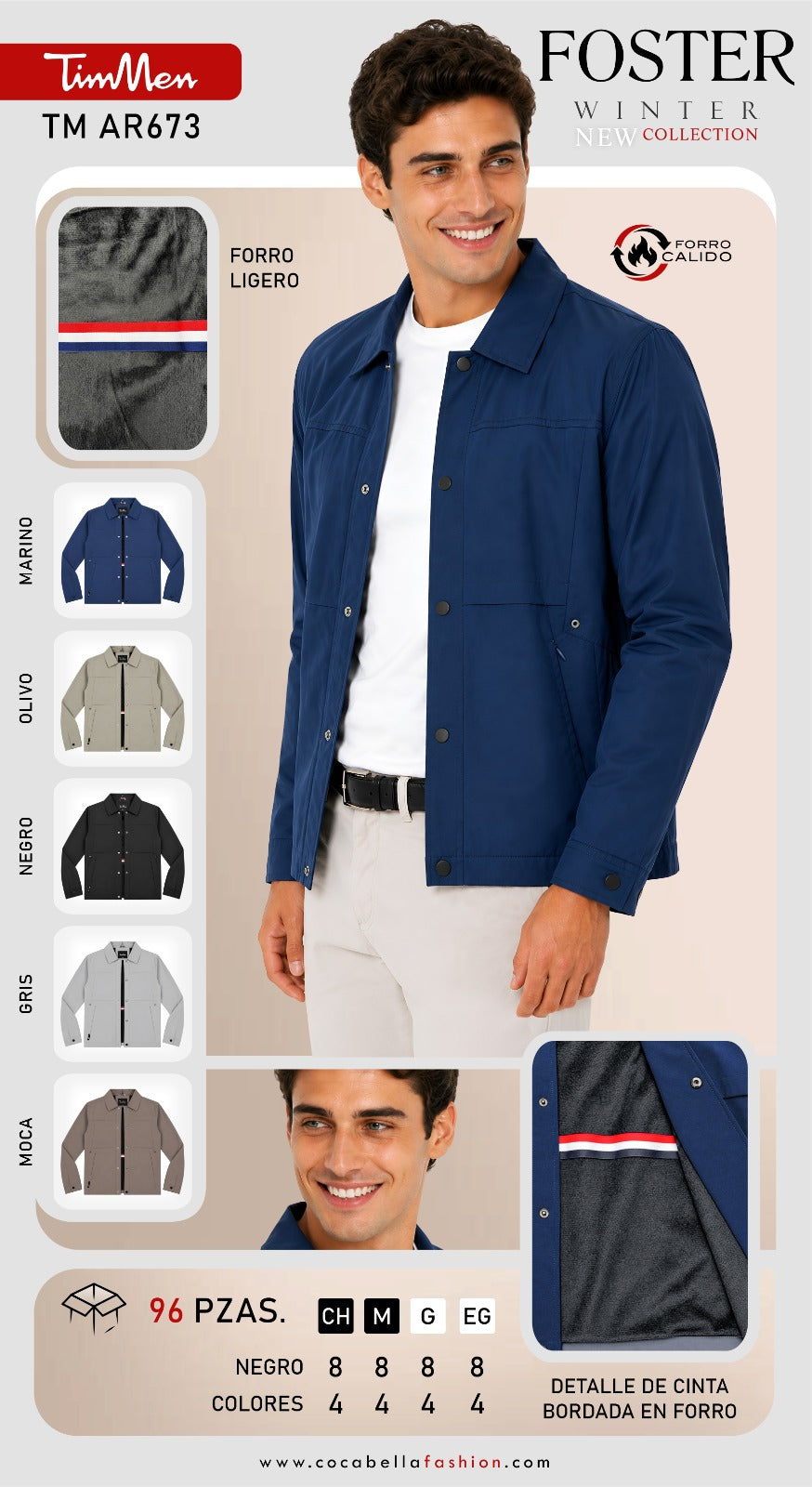 Chamarra ligera con forro para hombre-TM AR673