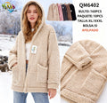 Chaqueta Afelpada con Capucha-QM6402